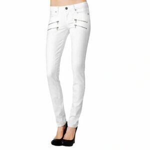 NEW Zara skinny white color pants. Low waisted with zippers size 4, 36